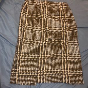 Zara Black & Cream Pencil Skirt Size Medium M